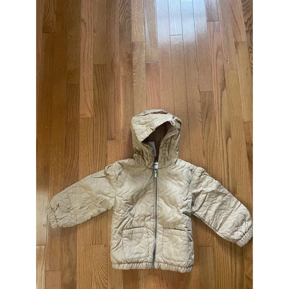 Old Navy Toddler Quilted Hooded Jacket Graham candy color‎ NEW 5T